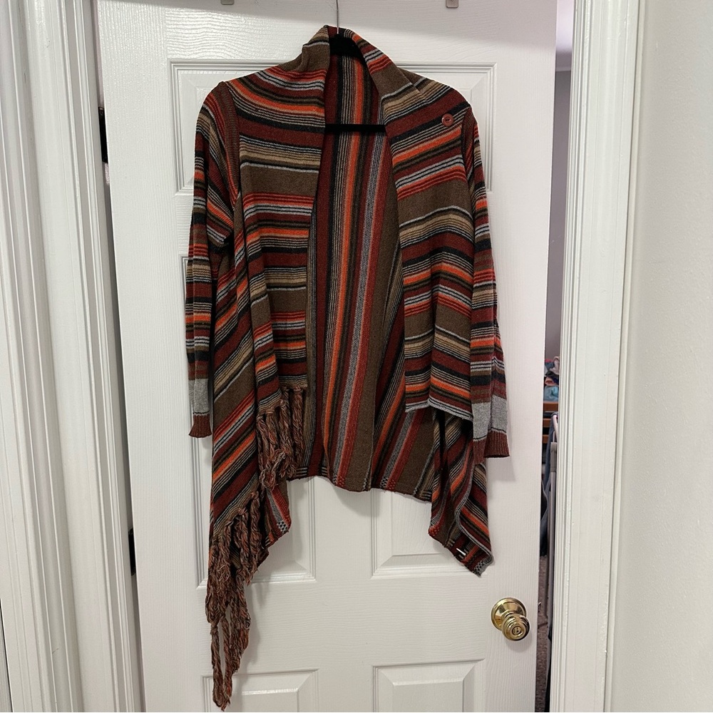 vintage y2k asymmetrical striped cardigan